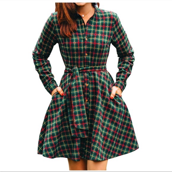 Kjp Kiel James Patrick Adirondack Pine Flannel Dress, Size Small